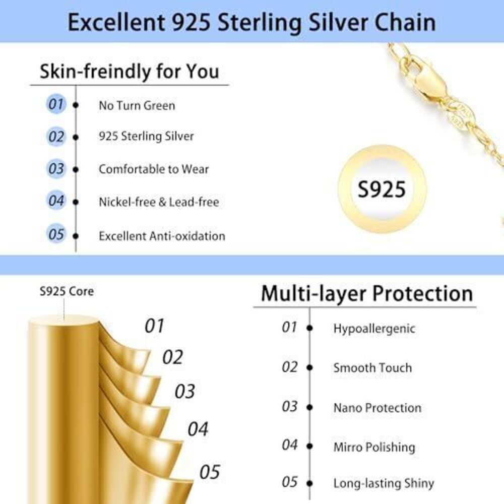 4773 18k Gold Plated Chain Necklace , 1.1mm Cable Chains 18K Gold Plated - Picture 4 of 5